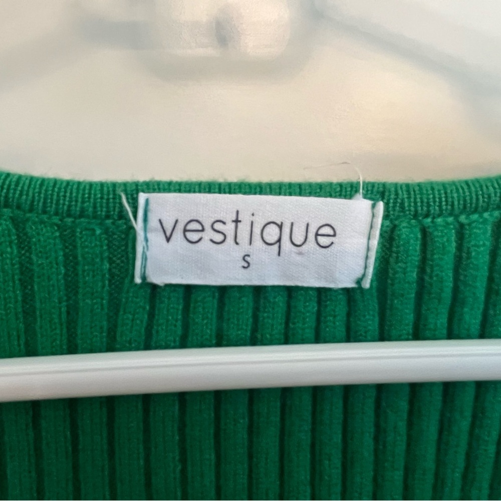 Green Vestique sweater. Size small